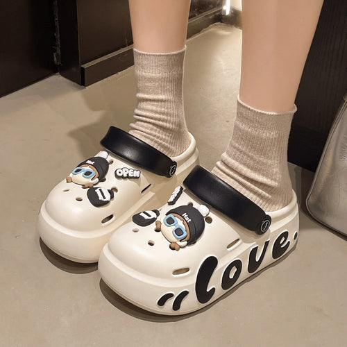 2026 New Women Fashion Clogs Cute DIY Charms Home Street Slippers For Female Summer Platform Shoes Soft EVA Girls Leisure Sandal