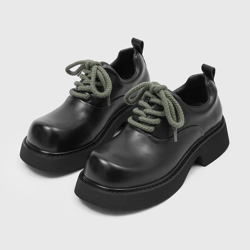 Fashion New Round Toe Oxford Shoes For Men Thick Bottom Black Wedding Dress Homecoming Formal Wedding Footwear