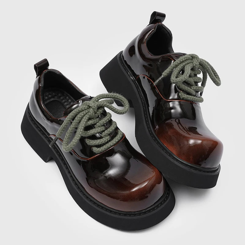 Fashion New Round Toe Oxford Shoes For Men Thick Bottom Black Wedding Dress Homecoming Formal Wedding Footwear