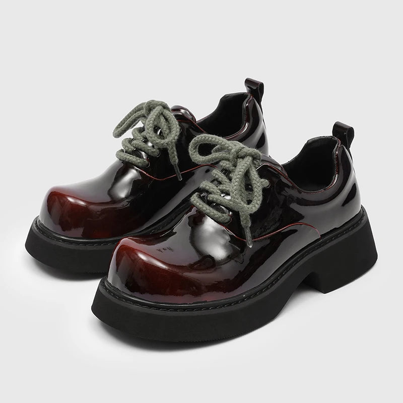 Fashion New Round Toe Oxford Shoes For Men Thick Bottom Black Wedding Dress Homecoming Formal Wedding Footwear